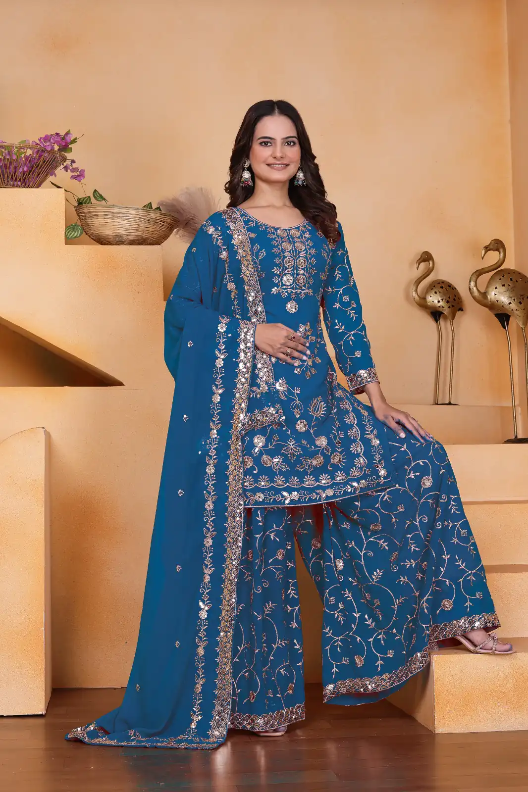 FE 99 Blue Color Fox Georgette Salwar Suit with Embroidery Work. Online Now at just ₹2549. Delivery 4-6 Working Days. Shop now. | Casual Suits, Jump Suits, Creative suits, Designer Suits, Palazzo Suits, Party Wear Suits, Patiala Suits, Salwar suit, Straight Suits