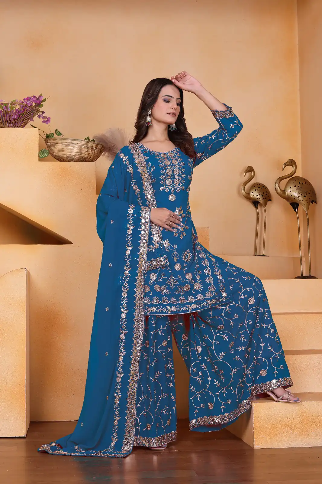 FE 99 Blue Color Fox Georgette Salwar Suit with Embroidery Work. Online Now at just ₹2549. Delivery 4-6 Working Days. Shop now. | Casual Suits, Jump Suits, Creative suits, Designer Suits, Palazzo Suits, Party Wear Suits, Patiala Suits, Salwar suit, Straight Suits