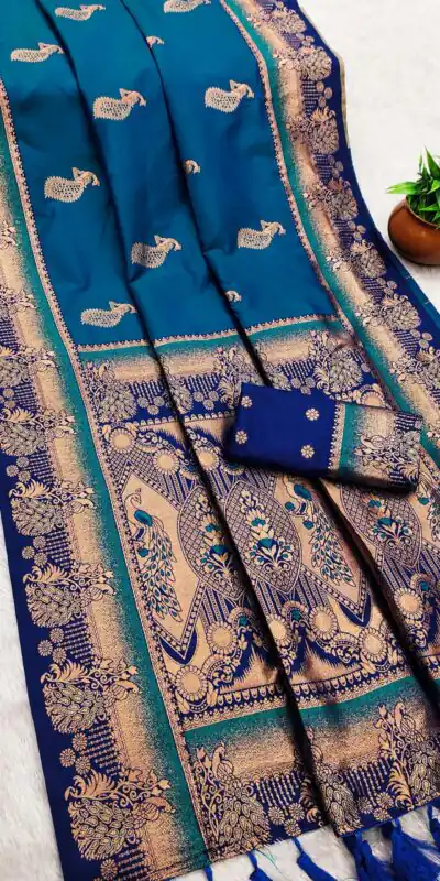 MB 1013 Blue Color Paithani silk Saree with Zari Work & Lace Work. Festive Deal ₹2399. Delivery 4-6 Working Days. Shop now. | Creative Sarees, Bollywood Sarees, Designer Sarees, Embroidered Sarees, Ethnic Saree, Modern Digital sarees, Party Wear Sarees, Sarees