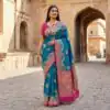 MB 50 Blue Pashmina Silk Saree with Lace Work & Lace Border. Online Festive Deal ₹2399. Delivery 4-6 Working Days. Shop now. | Creative Sarees, Bollywood Sarees, Designer Sarees, Embroidered Sarees, Ethnic Saree, Modern Digital sarees, Party Wear Sarees, Sarees
