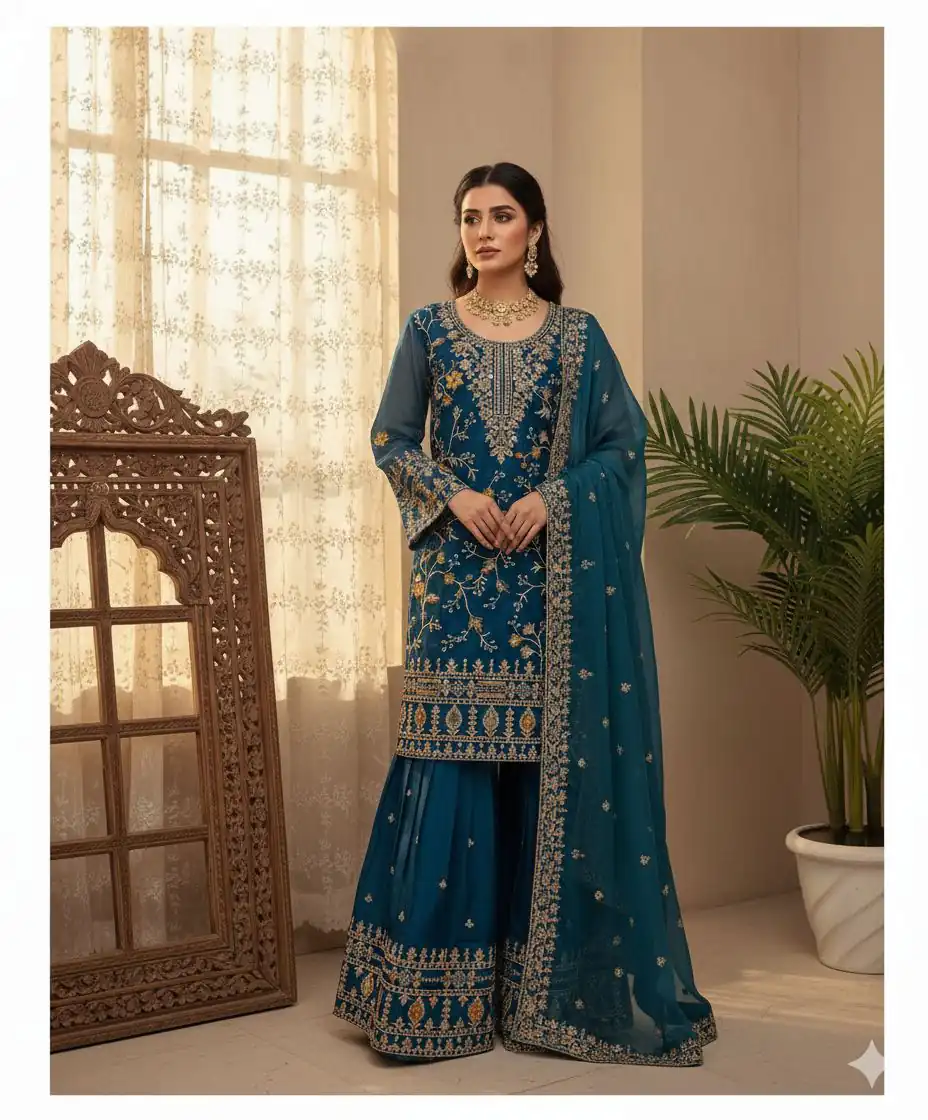 BE 447 Blue Color Zimmy Choo Salwar Suit with Embroidery Work. Online Get it for ₹2399. Delivery 4-6 Working Days. Shop now. | Casual Suits, Jump Suits, Creative suits, Designer Suits, Palazzo Suits, Party Wear Suits, Patiala Suits, Salwar suit, Straight Suits