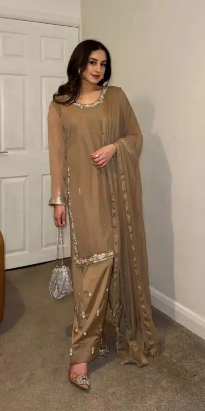 SRK 5263 Brown Color Fox Georgette Salwar Suit with Embroidery Work. Online Now at just ₹1749. Delivery 4-6 Working Days. Shop now. | Casual Suits, Jump Suits, Creative suits, Designer Suits, Palazzo Suits, Party Wear Suits, Patiala Suits, Salwar suit, Straight Suits