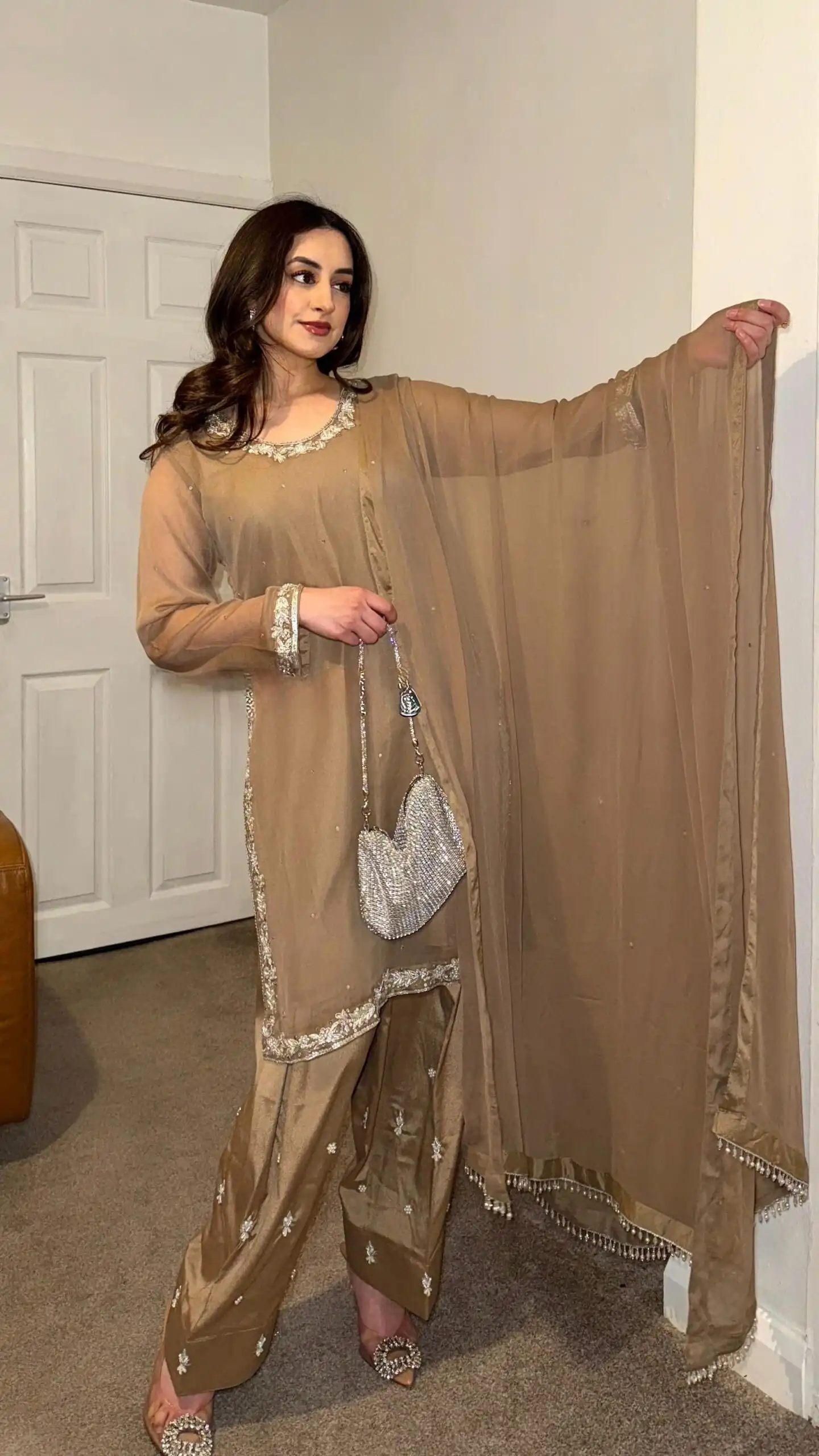 SRK 5263 Brown Color Fox Georgette Salwar Suit with Embroidery Work. Online Now at just ₹1749. Delivery 4-6 Working Days. Shop now. | Casual Suits, Jump Suits, Creative suits, Designer Suits, Palazzo Suits, Party Wear Suits, Patiala Suits, Salwar suit, Straight Suits