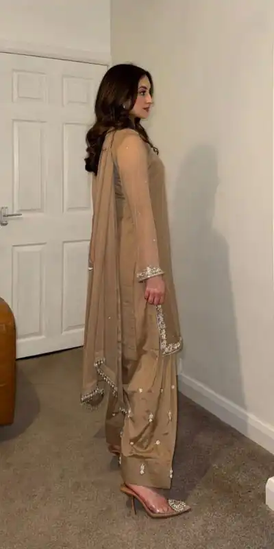 SRK 5263 Brown Color Fox Georgette Salwar Suit with Embroidery Work. Online Now at just ₹1749. Delivery 4-6 Working Days. Shop now. | Casual Suits, Jump Suits, Creative suits, Designer Suits, Palazzo Suits, Party Wear Suits, Patiala Suits, Salwar suit, Straight Suits