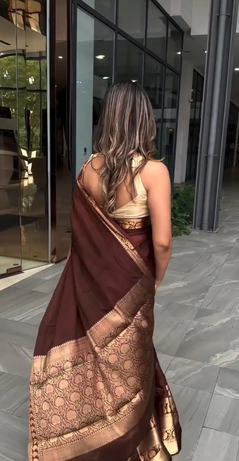 KP 6051 Brown Soft Lichi Silk Saree Perfect for Wedding, Party, Reception, Diwali, Ethnic Day – . Affordable Price ₹1349. Delivery 4-6 Working Days. | Creative Sarees, Bollywood Sarees, Designer Sarees, Embroidered Sarees, Ethnic Saree, Modern Digital sarees, Party Wear Sarees, Sarees
