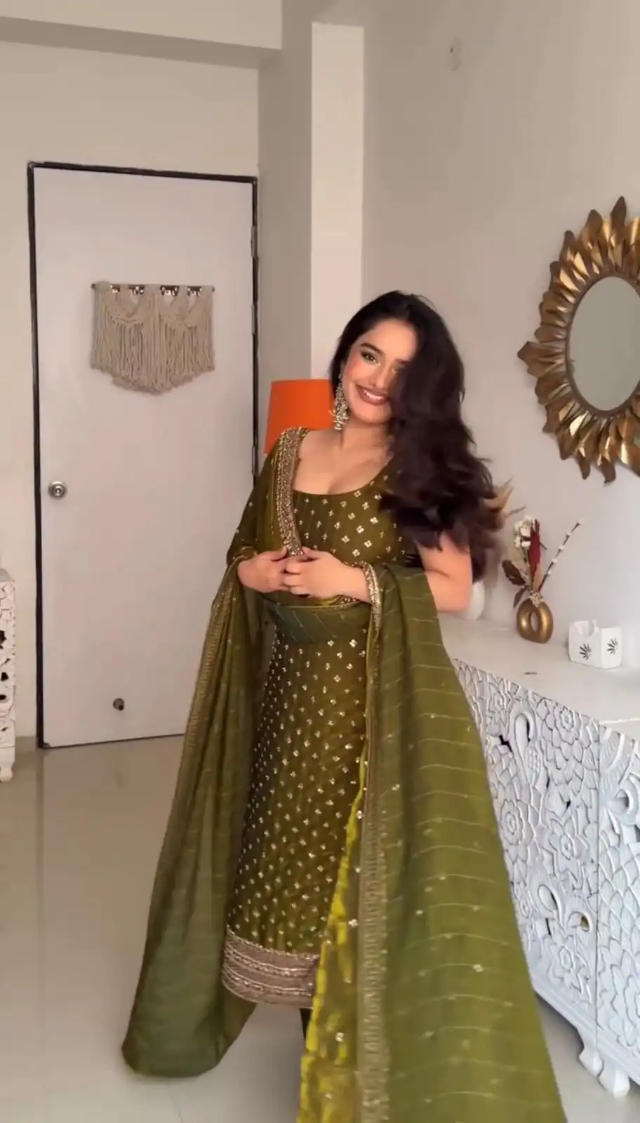 ZSR 3163 Mehendi Mehendi Fendy Silk Salwar Suit with Mirror Work & Embroidery Work. Best Price ₹2099. Delivery 4-6 Working Days. Shop now. | Casual Suits, Jump Suits, Creative suits, Designer Suits, Palazzo Suits, Party Wear Suits, Patiala Suits, Salwar suit, Straight Suits