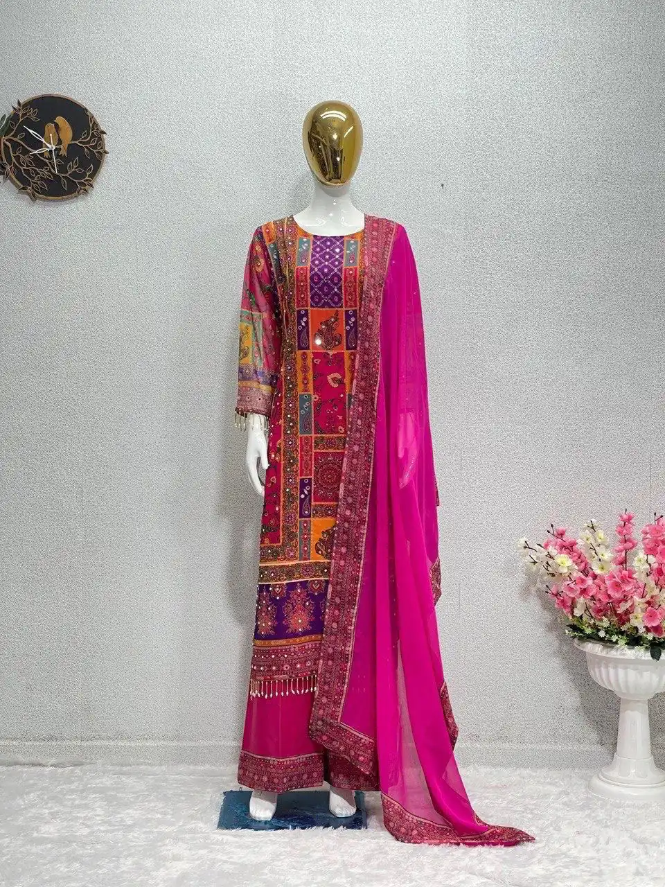 ST 113 Pink Georgette Salwar Suit Perfect for Wedding, Party, Lohri, Pooja, Cultural Events – . Get it for ₹1899. Delivery 4-6 Working Days. Shop n | Casual Suits, Jump Suits, Creative suits, Designer Suits, Palazzo Suits, Party Wear Suits, Patiala Suits, Salwar suit, Straight Suits