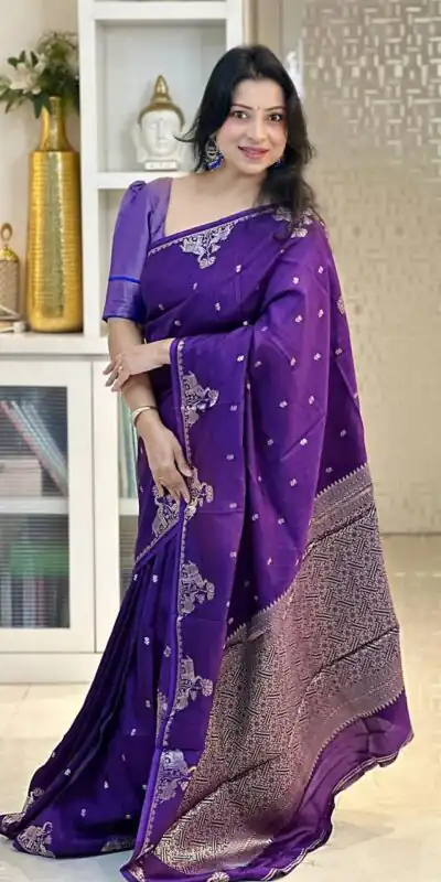 KP 6085 Purple Pink Lichi Silk Saree with Lace Border & Lace Work. Special Price ₹1449. Delivery 4-6 Working Days. Shop now. | Creative Sarees, Bollywood Sarees, Designer Sarees, Embroidered Sarees, Ethnic Saree, Modern Digital sarees, Party Wear Sarees, Sarees