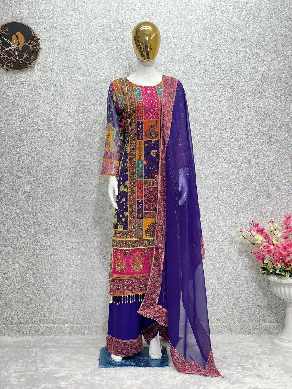 ST 113 Purple Georgette Salwar Suit Perfect for Wedding, Party, Lohri, Pooja, Cultural Events – . Get it for ₹1899. Delivery 4-6 Working Days. Shop n | Casual Suits, Jump Suits, Creative suits, Designer Suits, Palazzo Suits, Party Wear Suits, Patiala Suits, Salwar suit, Straight Suits