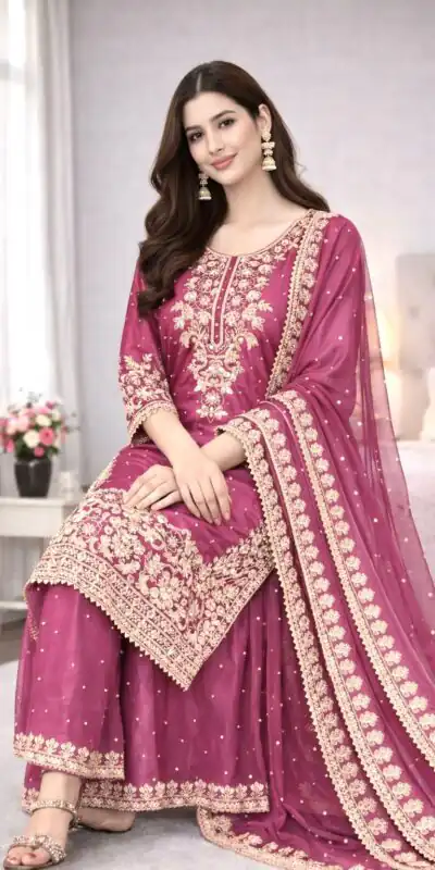 SSR 535 Rani Pink Color in Organza Silk Embroidery Work Salwar Suit . Available at ₹2399 only. Delivery 4-6 Working Days. Shop now. | Casual Suits, Jump Suits, Creative suits, Designer Suits, Palazzo Suits, Party Wear Suits, Patiala Suits, Salwar suit, Straight Suits