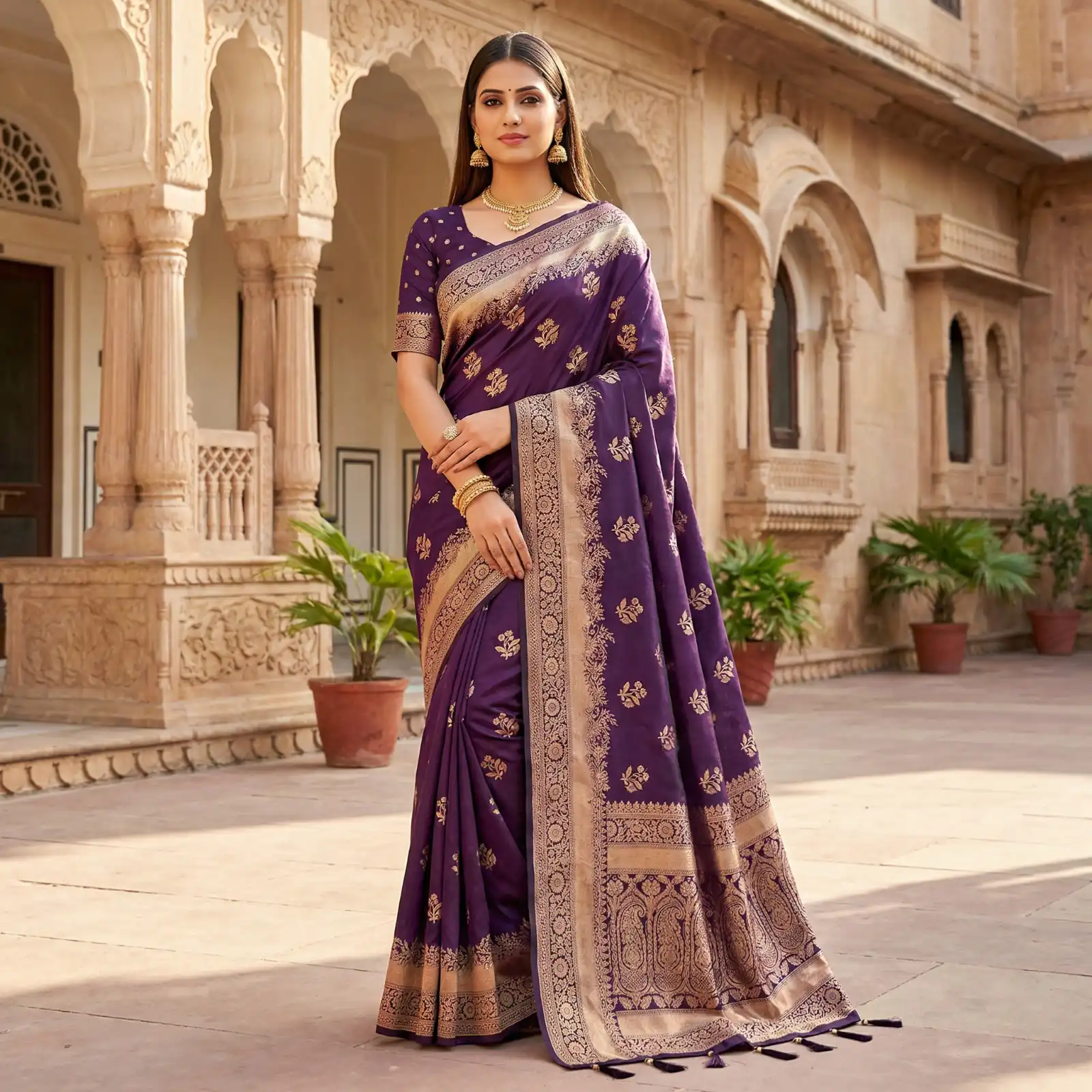 MB 39 Dark Purple Color Banarasi Saree with Zari Work & Lace Work. Introductory Price ₹1899. Delivery 4-6 Working Days. Shop now. | Creative Sarees, Bollywood Sarees, Designer Sarees, Embroidered Sarees, Ethnic Saree, Modern Digital sarees, Party Wear Sarees, Sarees