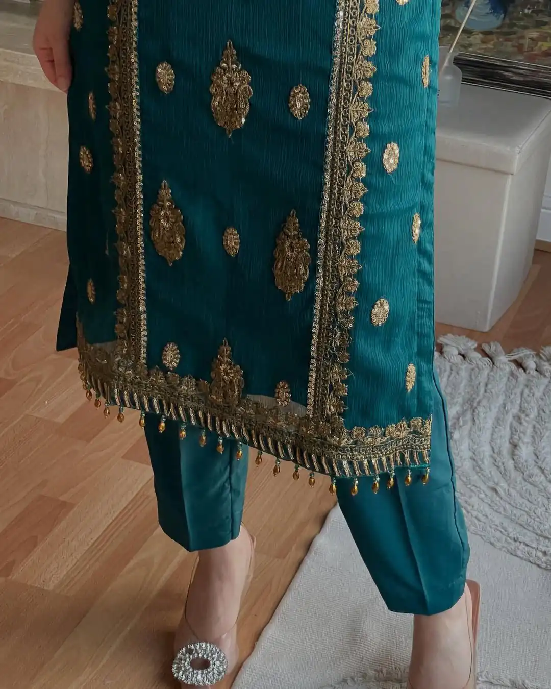 MD 3042 Teal Chinon Silk Salwar Suit with Embroidery Work & Lace Work. Affordable Price ₹2049. Delivery 4-6 Working Days. Shop now. | Casual Suits, Jump Suits, Creative suits, Designer Suits, Palazzo Suits, Party Wear Suits, Patiala Suits, Salwar suit, Straight Suits