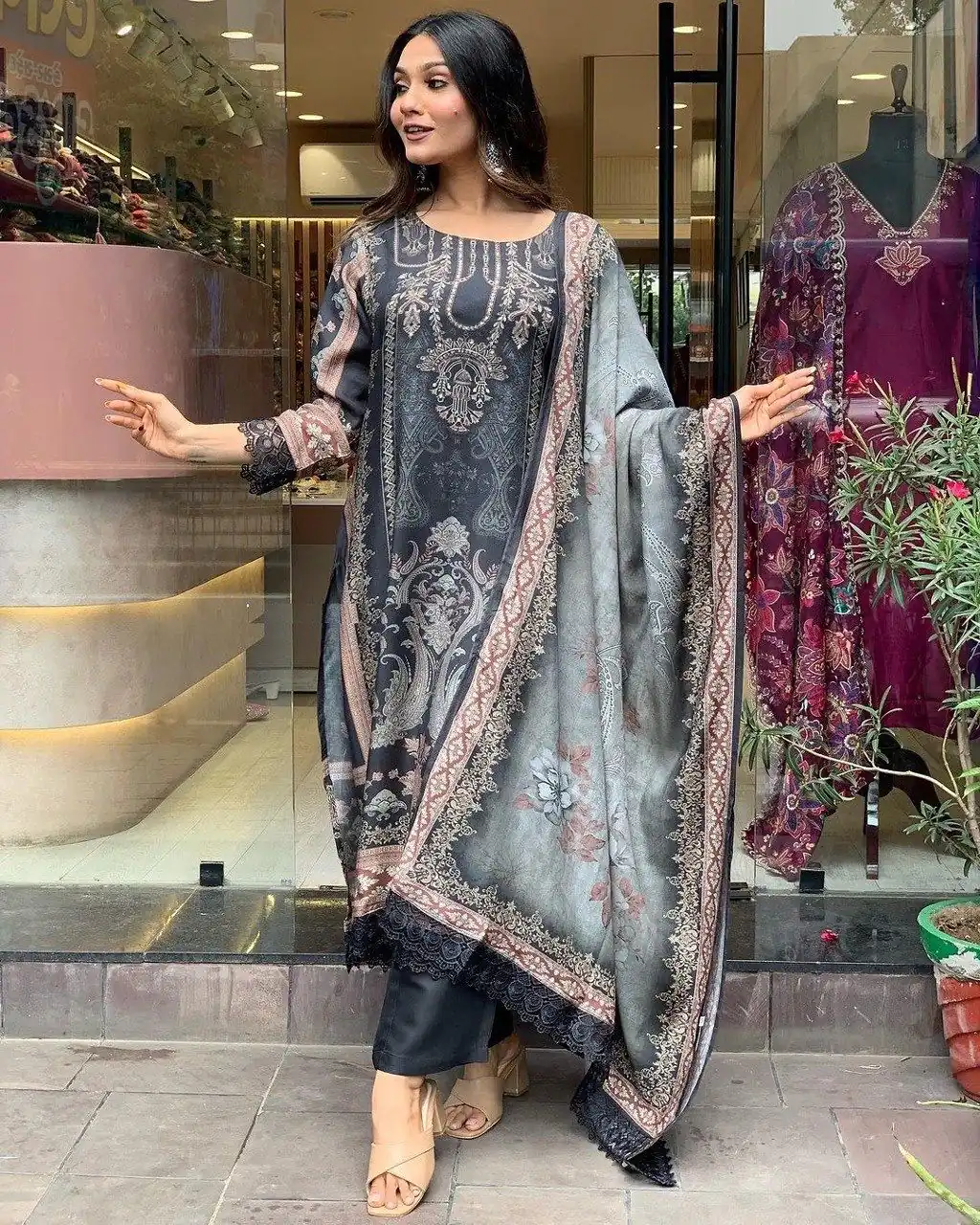 DC G23 Black in Maslin Digital Print Salwar Suit . Wedding, Party, Festive, Events, Introductory Price ₹1749. Delivery 4-6 Working Days. Shop now. | Casual Suits, Jump Suits, Creative suits, Designer Suits, Palazzo Suits, Party Wear Suits, Patiala Suits, Salwar suit, Straight Suits