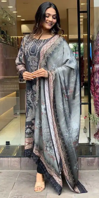 DC G23 Black in Maslin Digital Print Salwar Suit . Wedding, Party, Festive, Events, Introductory Price ₹1749. Delivery 4-6 Working Days. Shop now. | Casual Suits, Jump Suits, Creative suits, Designer Suits, Palazzo Suits, Party Wear Suits, Patiala Suits, Salwar suit, Straight Suits