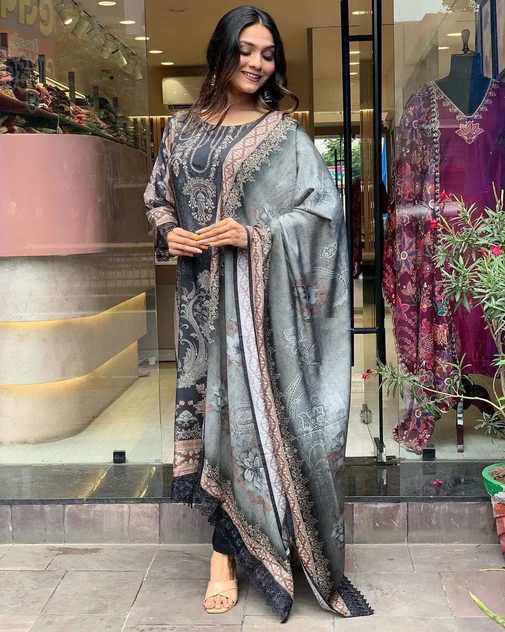 DC G23 Black in Maslin Digital Print Salwar Suit . Wedding, Party, Festive, Events, Introductory Price ₹1749. Delivery 4-6 Working Days. Shop now. | Casual Suits, Jump Suits, Creative suits, Designer Suits, Palazzo Suits, Party Wear Suits, Patiala Suits, Salwar suit, Straight Suits