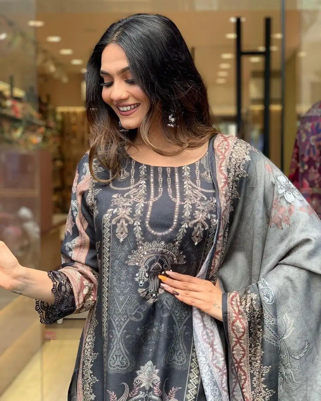 DC G23 Black in Maslin Digital Print Salwar Suit . Wedding, Party, Festive, Events, Introductory Price ₹1749. Delivery 4-6 Working Days. Shop now. | Casual Suits, Jump Suits, Creative suits, Designer Suits, Palazzo Suits, Party Wear Suits, Patiala Suits, Salwar suit, Straight Suits