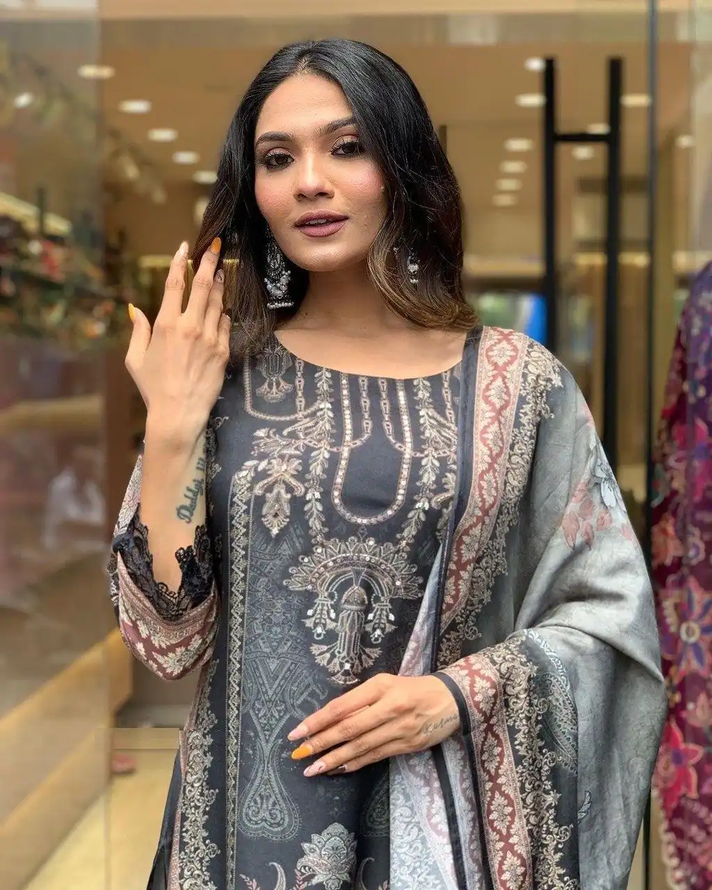 DC G23 Black in Maslin Digital Print Salwar Suit . Wedding, Party, Festive, Events, Introductory Price ₹1749. Delivery 4-6 Working Days. Shop now. | Casual Suits, Jump Suits, Creative suits, Designer Suits, Palazzo Suits, Party Wear Suits, Patiala Suits, Salwar suit, Straight Suits