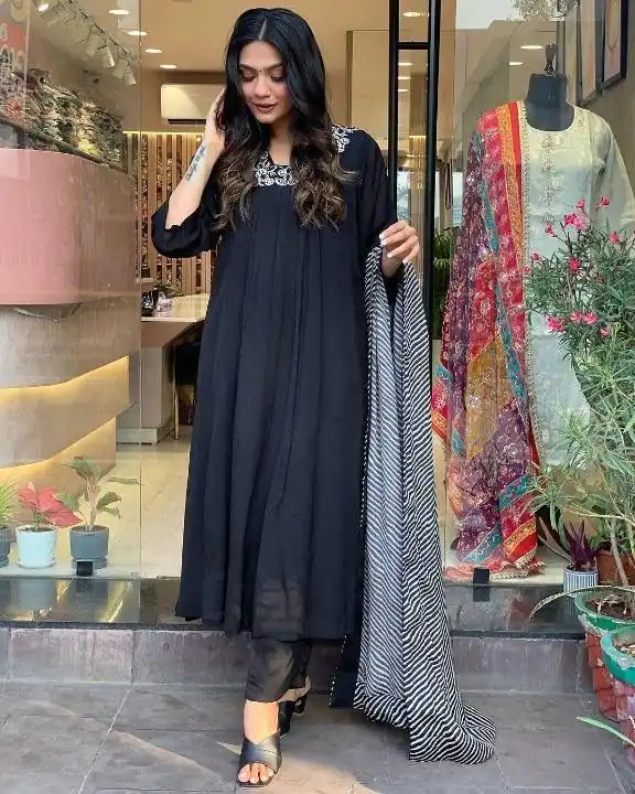 DC G46 Black in Maslin Digital Print Salwar Suit . Wedding, Party, Festive, Events, Introductory Price ₹1699. Delivery 4-6 Working Days. Shop now. | Casual Suits, Jump Suits, Creative suits, Designer Suits, Palazzo Suits, Party Wear Suits, Patiala Suits, Salwar suit, Straight Suits