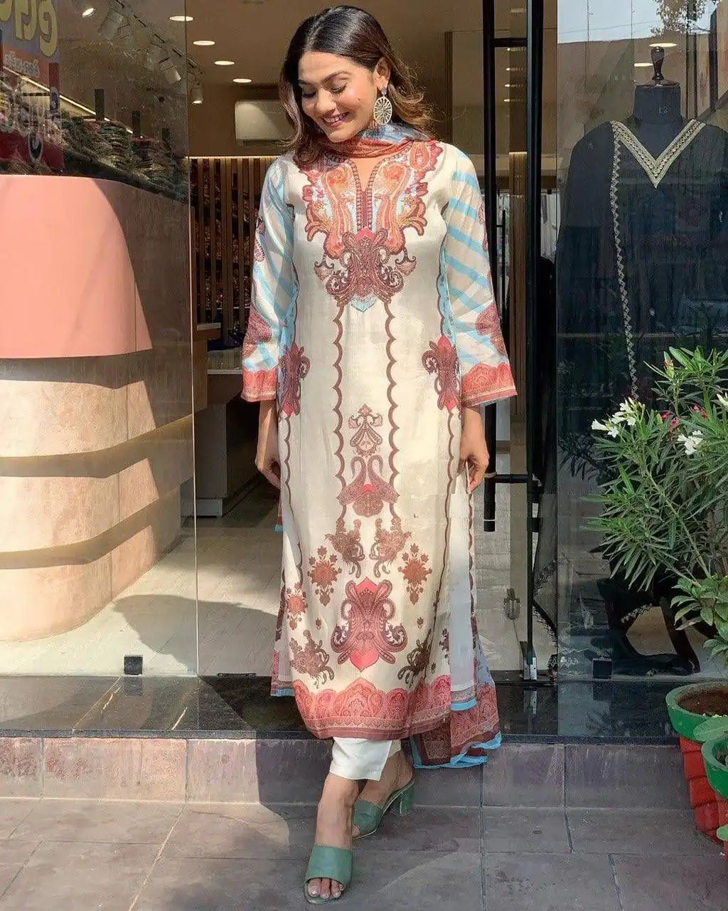 DC G24 Off White in Maslin Digital Print Salwar Suit . Wedding, Party, Festive, Events, Introductory Price ₹1649. Delivery 4-6 Working Days. Shop now. | Casual Suits, Jump Suits, Creative suits, Designer Suits, Palazzo Suits, Party Wear Suits, Patiala Suits, Salwar suit, Straight Suits