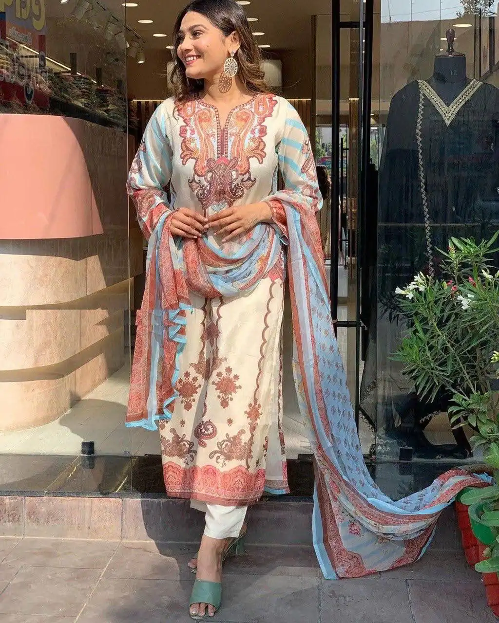 DC G24 Off White in Maslin Digital Print Salwar Suit . Wedding, Party, Festive, Events, Introductory Price ₹1649. Delivery 4-6 Working Days. Shop now. | Casual Suits, Jump Suits, Creative suits, Designer Suits, Palazzo Suits, Party Wear Suits, Patiala Suits, Salwar suit, Straight Suits