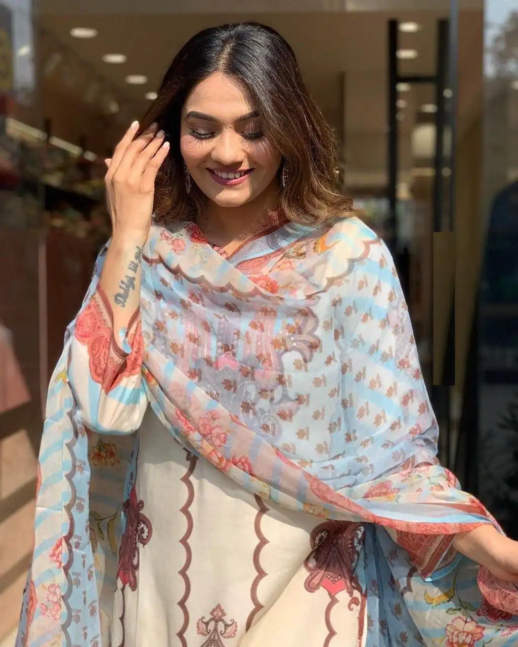 DC G24 Off White in Maslin Digital Print Salwar Suit . Wedding, Party, Festive, Events, Introductory Price ₹1649. Delivery 4-6 Working Days. Shop now. | Casual Suits, Jump Suits, Creative suits, Designer Suits, Palazzo Suits, Party Wear Suits, Patiala Suits, Salwar suit, Straight Suits