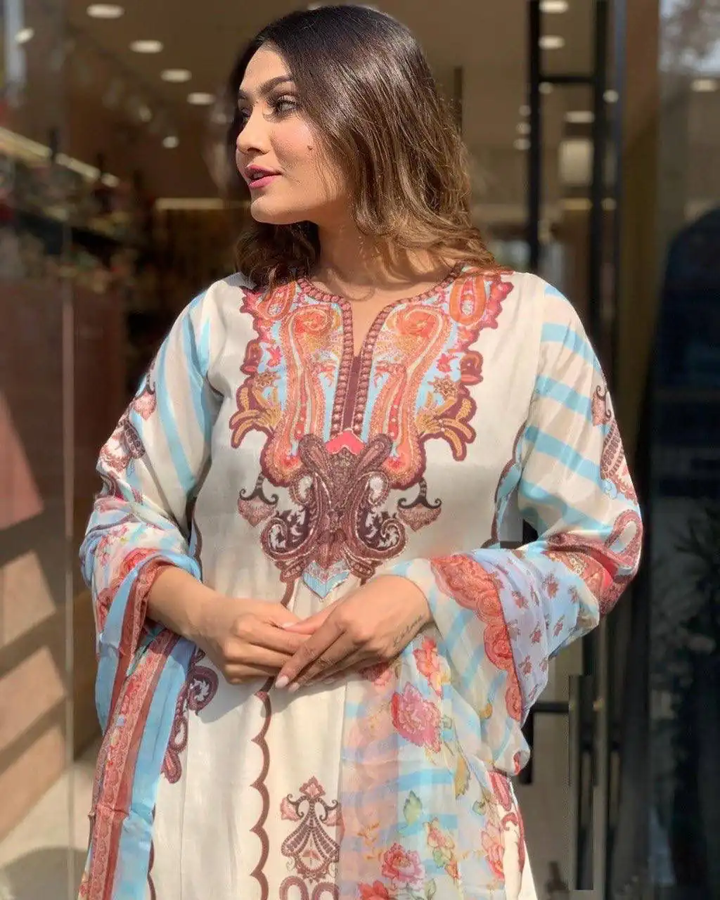 DC G24 Off White in Maslin Digital Print Salwar Suit . Wedding, Party, Festive, Events, Introductory Price ₹1649. Delivery 4-6 Working Days. Shop now. | Casual Suits, Jump Suits, Creative suits, Designer Suits, Palazzo Suits, Party Wear Suits, Patiala Suits, Salwar suit, Straight Suits