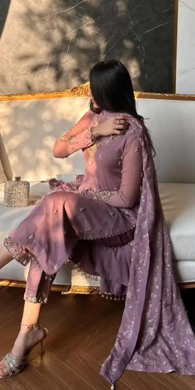 SRK 5328 Onion Color Dual Tone Star Georgette Salwar Suit with Embroidery Work. Affordable Price ₹1949. Delivery 4-6 Working Days. Shop now. | Casual Suits, Jump Suits, Creative suits, Designer Suits, Palazzo Suits, Party Wear Suits, Patiala Suits, Salwar suit, Straight Suits