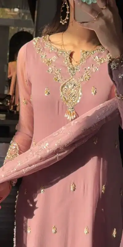 SRK 5328 Onion Color Dual Tone Star Georgette Salwar Suit with Embroidery Work. Affordable Price ₹1949. Delivery 4-6 Working Days. Shop now. | Casual Suits, Jump Suits, Creative suits, Designer Suits, Palazzo Suits, Party Wear Suits, Patiala Suits, Salwar suit, Straight Suits