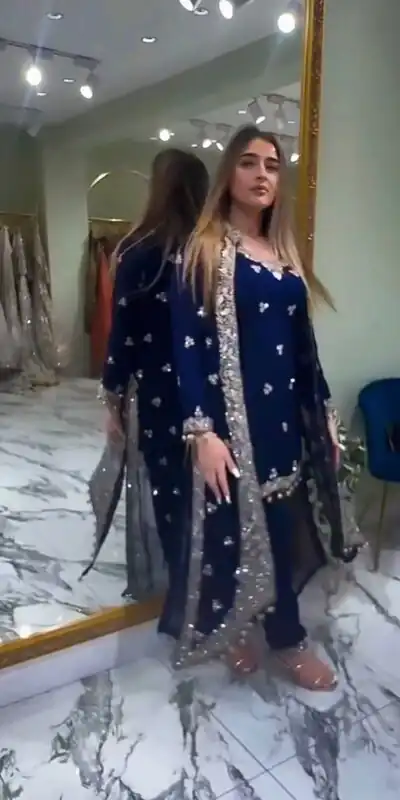 ST 1151 Navy Blue Color Dual Tone Star Georgette Salwar Suit with Embroidery Work. Affordable Price ₹2049. Delivery 4-6 Working Days. Shop now. | Casual Suits, Jump Suits, Creative suits, Designer Suits, Palazzo Suits, Party Wear Suits, Patiala Suits, Salwar suit, Straight Suits