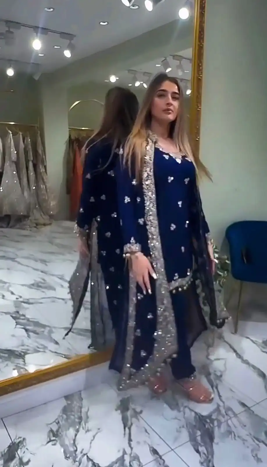 ST 1151 Navy Blue Color Dual Tone Star Georgette Salwar Suit with Embroidery Work. Affordable Price ₹2049. Delivery 4-6 Working Days. Shop now. | Casual Suits, Jump Suits, Creative suits, Designer Suits, Palazzo Suits, Party Wear Suits, Patiala Suits, Salwar suit, Straight Suits