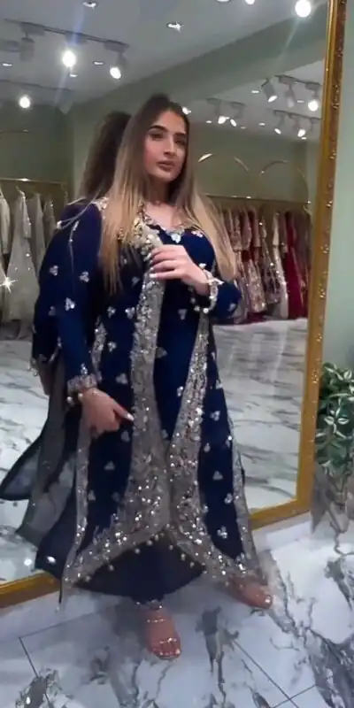 ST 1151 Navy Blue Color Dual Tone Star Georgette Salwar Suit with Embroidery Work. Affordable Price ₹2049. Delivery 4-6 Working Days. Shop now. | Casual Suits, Jump Suits, Creative suits, Designer Suits, Palazzo Suits, Party Wear Suits, Patiala Suits, Salwar suit, Straight Suits