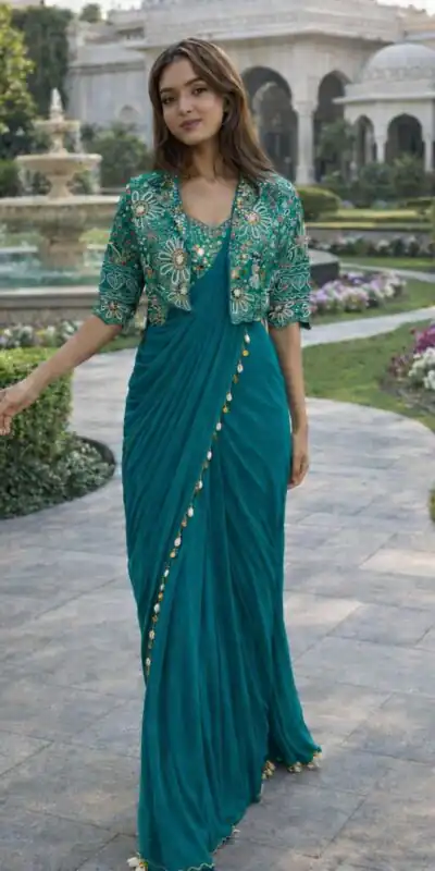 BB 59 Firozi Crep Silk Saree. Perfect for Wedding, Party, Pongal, Reception, Housewarming – Introductory Price ₹2399. Delivery 4-6 Working | Creative Sarees, Bollywood Sarees, Designer Sarees, Embroidered Sarees, Ethnic Saree, Modern Digital sarees, Party Wear Sarees, Sarees