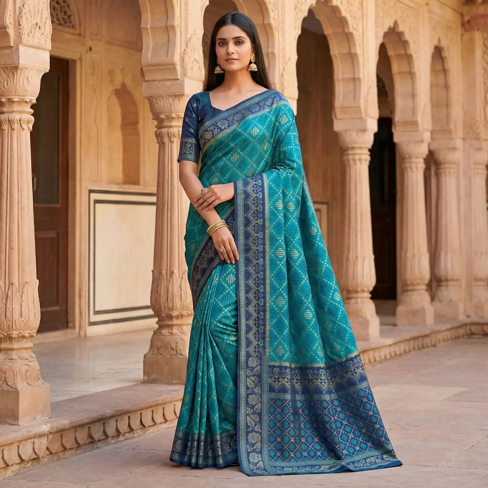 MB 6088 Firozi Color Lace Work & Zari Work Sareein Pochampalli Silk. Best Price ₹2049. Delivery 4-6 Working Days. Shop now. | Creative Sarees, Bollywood Sarees, Designer Sarees, Embroidered Sarees, Ethnic Saree, Modern Digital sarees, Party Wear Sarees, Sarees
