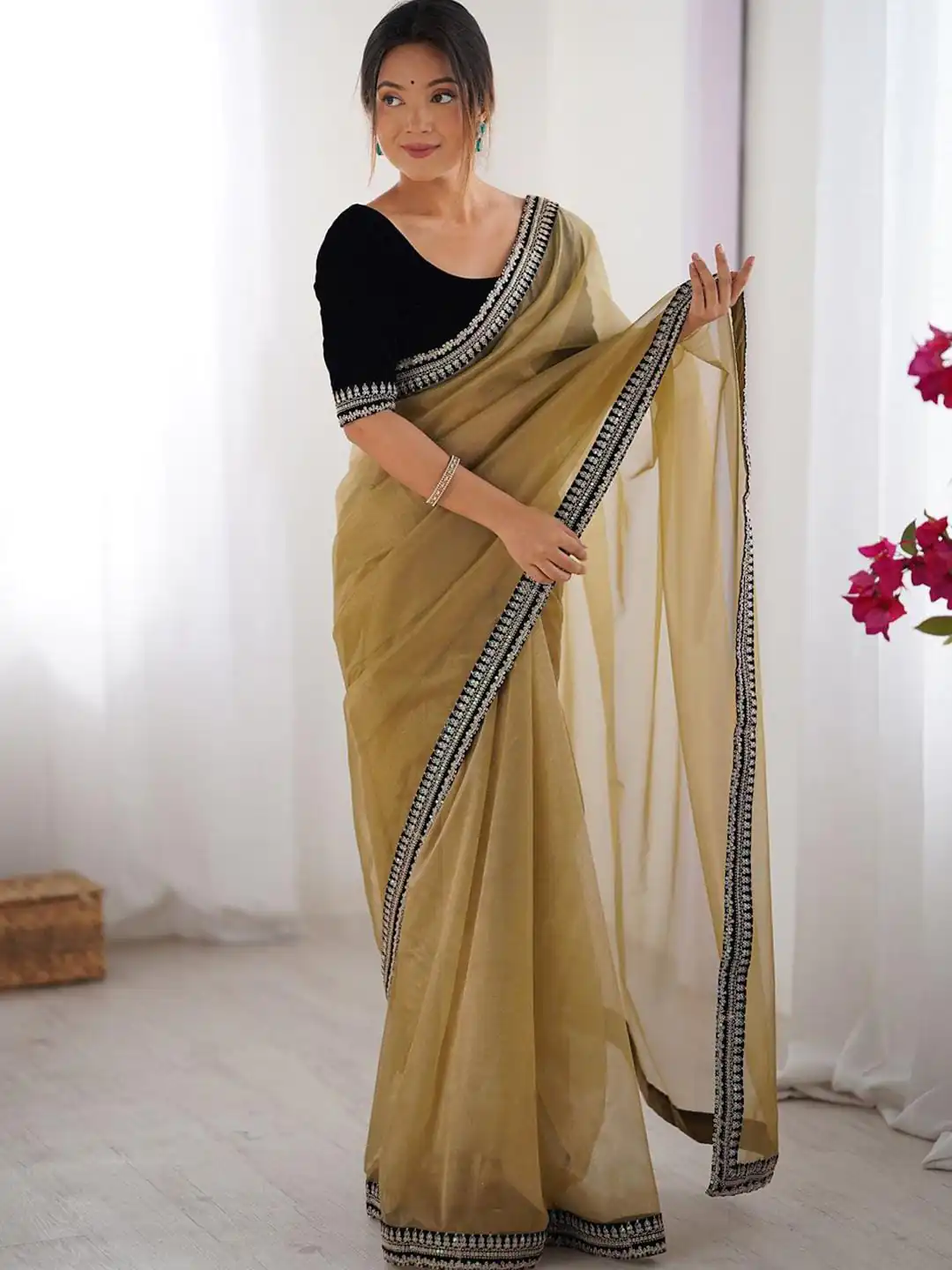 SC 1017 Gold Soft Twil Net Silk Saree Perfect for Wedding, Party, Temple Visit, Reception, Sangeet – . Now at just ₹1699. Delivery 4-6 Working Days. | Creative Sarees, Bollywood Sarees, Designer Sarees, Embroidered Sarees, Ethnic Saree, Modern Digital sarees, Party Wear Sarees, Sarees