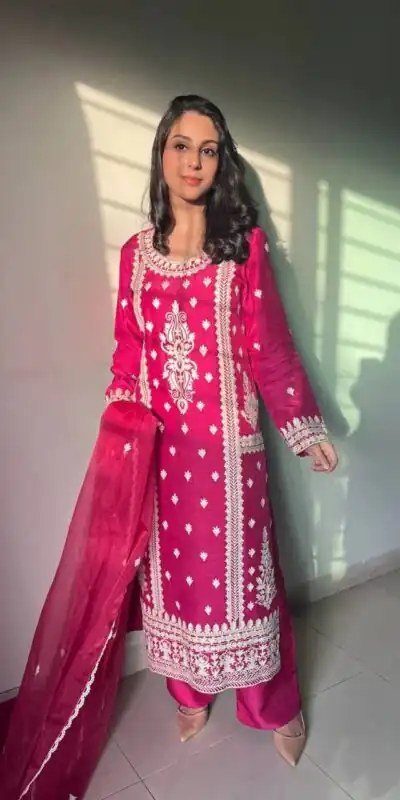 Z 9282 Pink in Color Jam Cotton Embroidery Work Salwar Suit . Available at ₹2099 only. Delivery 4-6 Working Days. Shop now. | Casual Suits, Jump Suits, Creative suits, Designer Suits, Palazzo Suits, Party Wear Suits, Patiala Suits, Salwar suit, Straight Suits
