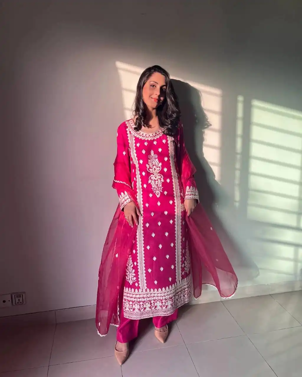 Z 9282 Pink in Color Jam Cotton Embroidery Work Salwar Suit . Available at ₹2099 only. Delivery 4-6 Working Days. Shop now. | Casual Suits, Jump Suits, Creative suits, Designer Suits, Palazzo Suits, Party Wear Suits, Patiala Suits, Salwar suit, Straight Suits