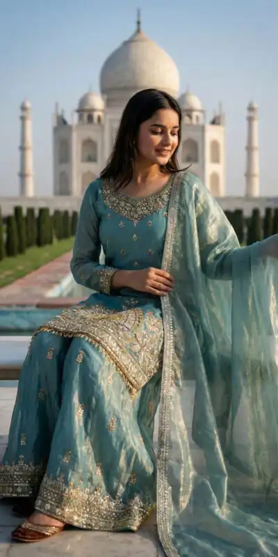 NSR 886 Sky Blue Color Salwar Suit with Mirror Work & Embroidery Work. Best Price ₹2399. Delivery 4-6 Working Days. Shop now. | Casual Suits, Jump Suits, Creative suits, Designer Suits, Palazzo Suits, Party Wear Suits, Patiala Suits, Salwar suit, Straight Suits