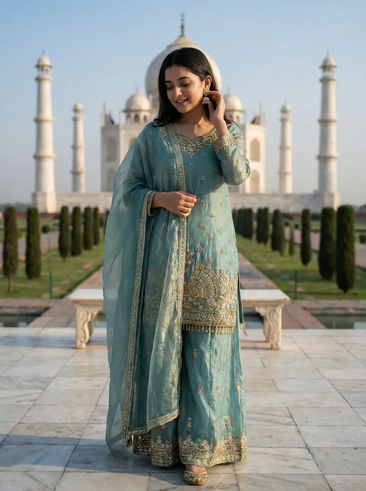 NSR 886 Sky Blue Color Salwar Suit with Mirror Work & Embroidery Work. Best Price ₹2399. Delivery 4-6 Working Days. Shop now. | Casual Suits, Jump Suits, Creative suits, Designer Suits, Palazzo Suits, Party Wear Suits, Patiala Suits, Salwar suit, Straight Suits