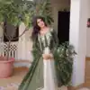 KA 1231 Green in Glass Roman Sequins Work & Embroidery Work Gown . Affordable Price ₹2399. Delivery 4-6 Working Days. Shop now. | Bollywood Gowns, Creative Gowns, Designer Gowns, Embroidered Gowns, Gowns, Party Wear Gowns