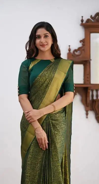 KPR 168 Green in Soft Lichi Silk Lace Border & Lace Work Saree . Available at ₹1299 only. Delivery 4-6 Working Days. Shop now. | Creative Sarees, Bollywood Sarees, Designer Sarees, Embroidered Sarees, Ethnic Saree, Modern Digital sarees, Party Wear Sarees, Sarees