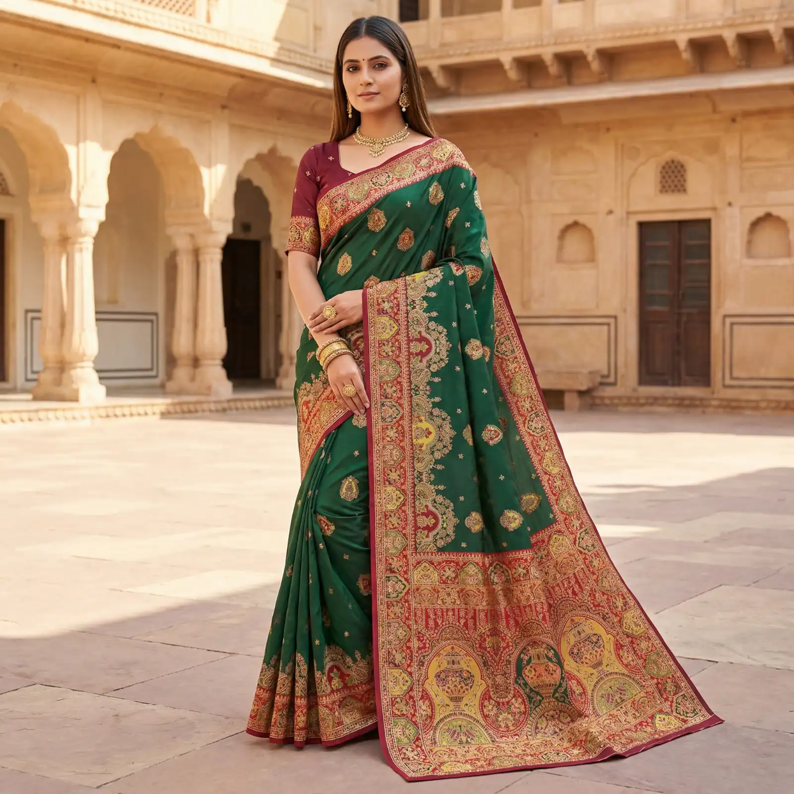 MB 56 Green Paithani Silk Saree with Lace Border & Lace Work. Affordable Price ₹2399. Delivery 4-6 Working Days. Shop now. | Creative Sarees, Bollywood Sarees, Designer Sarees, Embroidered Sarees, Ethnic Saree, Modern Digital sarees, Party Wear Sarees, Sarees
