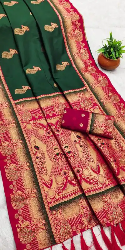 Green Paithani Silk Zari Lace Work Saree