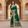 MB 25 GAJRAJ Green in Pure Banarasi Silk Zari Work & Lace Work Saree . Introductory Price ₹1899. Delivery 4-6 Working Days. Shop now. | Creative Sarees, Bollywood Sarees, Designer Sarees, Embroidered Sarees, Ethnic Saree, Modern Digital sarees, Party Wear Sarees, Sarees