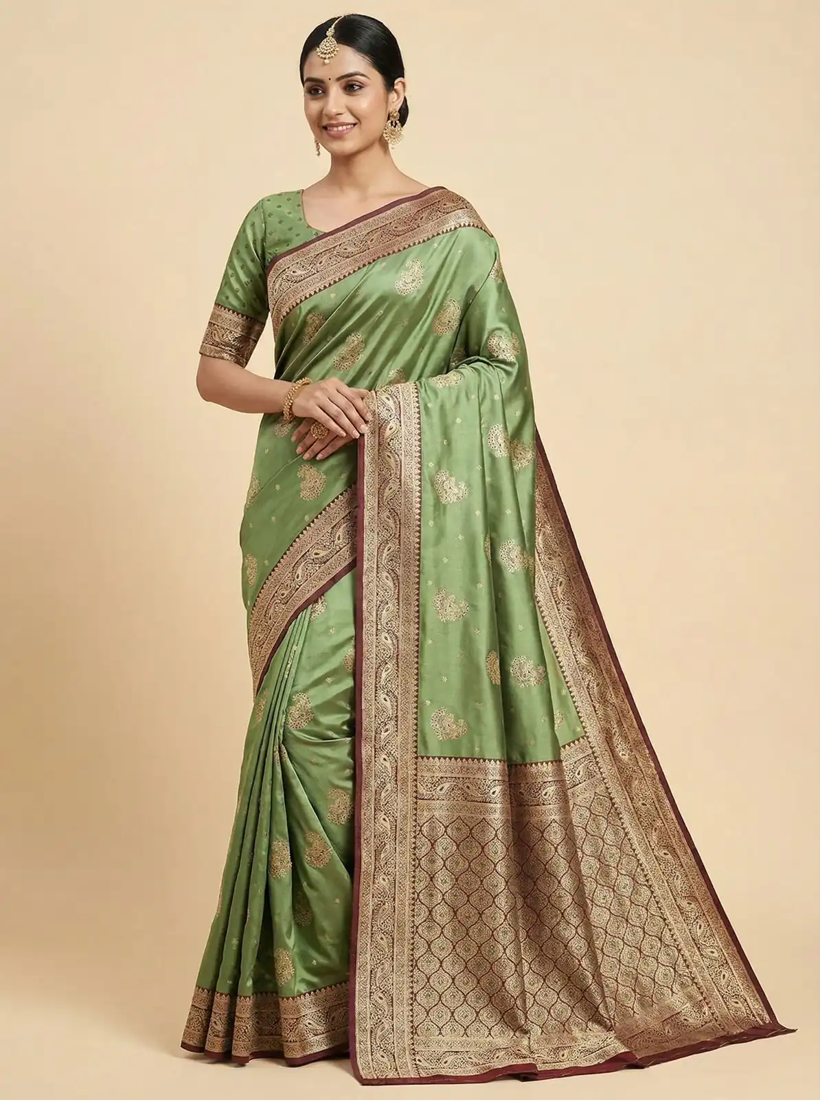 MB 13 Green Color Smooth Satin Gold Butta Zari Work Saree. Online Special Price ₹2149. Delivery 4-6 Working Days. Shop now. | Creative Sarees, Bollywood Sarees, Designer Sarees, Embroidered Sarees, Ethnic Saree, Modern Digital sarees, Party Wear Sarees, Sarees