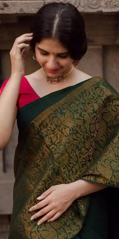 KPR 070 Green Color Soft Lichi Silk Saree with Lace Border & Lace Work. Best Price ₹1349. Delivery 4-6 Working Days. Shop now. | Creative Sarees, Bollywood Sarees, Designer Sarees, Embroidered Sarees, Ethnic Saree, Modern Digital sarees, Party Wear Sarees, Sarees