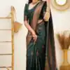 KPR 136 Green in Soft Lichi Silk Lace Border & Lace Work Saree . Exclusive Offer ₹1299. Delivery 4-6 Working Days. Shop now. | Creative Sarees, Bollywood Sarees, Designer Sarees, Embroidered Sarees, Ethnic Saree, Modern Digital sarees, Party Wear Sarees, Sarees
