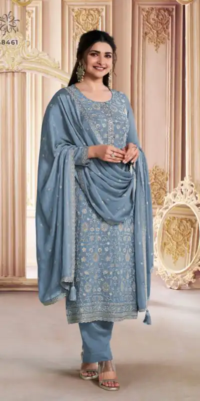 DSV 68461 Grey in Chinon Zari Work & Embroidery Work Salwar Suit . Grab it for ₹2149. Delivery 4-6 Working Days. Shop now. | Casual Suits, Jump Suits, Tops & Bottoms, Track Suits, Trendy Wear, Creative suits, Designer Suits, Palazzo Suits, Party Wear Suits, Patiala Suits, Salwar suit, Straight Suits