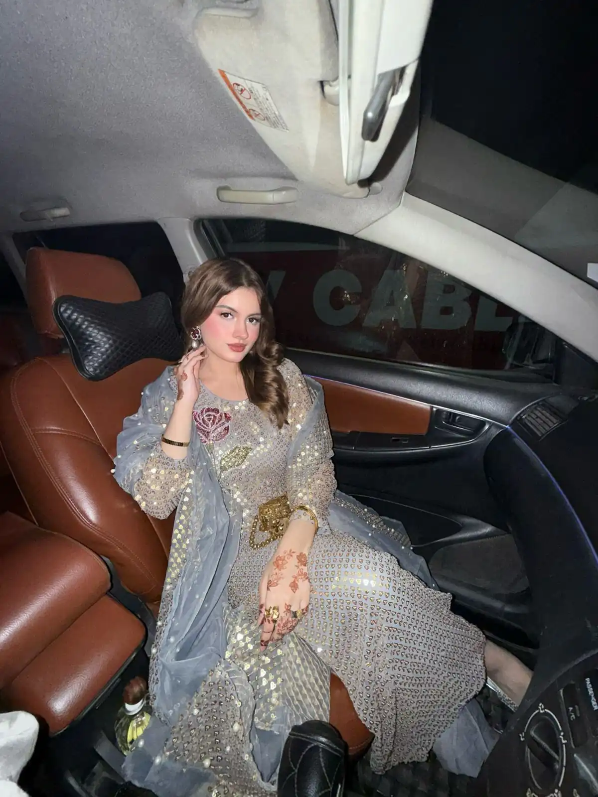 Grey Faux Georgette With Sequins Work Salwar Suit - Image 3