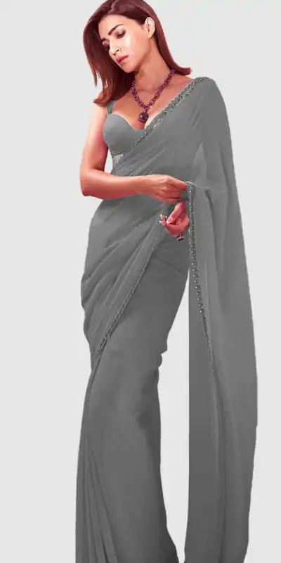 JR 617 Grey Color Georgette Embroidery Deual Sequence Saree Casual, Wedding, Festive, Events Expected Delivery  4-6 Working Days @1649/- | Creative Sarees, Bollywood Sarees, Designer Sarees, Embroidered Sarees, Ethnic Saree, Modern Digital sarees, Party Wear Sarees, Sarees