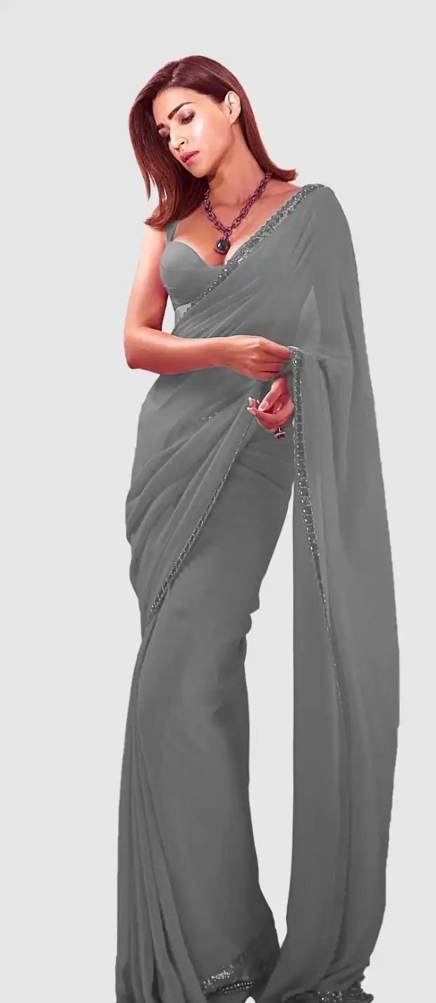 JR 617 Grey Color Georgette Embroidery Deual Sequence Saree Casual, Wedding, Festive, Events Expected Delivery  4-6 Working Days @1649/- | Creative Sarees, Bollywood Sarees, Designer Sarees, Embroidered Sarees, Ethnic Saree, Modern Digital sarees, Party Wear Sarees, Sarees